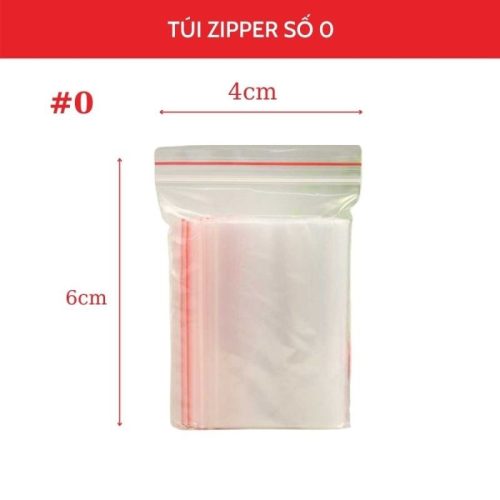 Túi zipper chỉ đỏ số 0