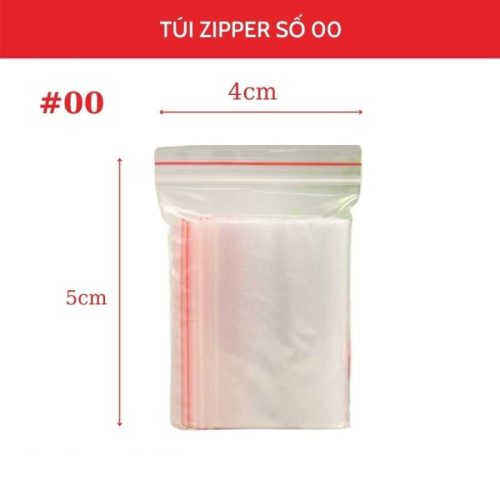 Túi zipper chỉ đỏ số 00