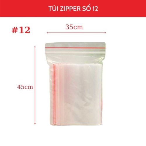Túi zipper chỉ đỏ số 12