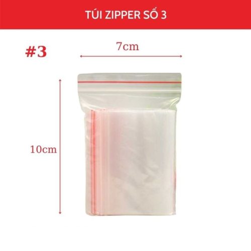 Túi zipper chỉ đỏ số 3